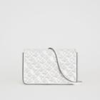Burberry Burberry Perforated Logo Leather Wallet With Detachable Strap, White