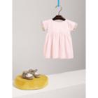 Burberry Burberry Short-sleeved Cotton Piqu Dress With Check Detail, Size: 3m, Pink