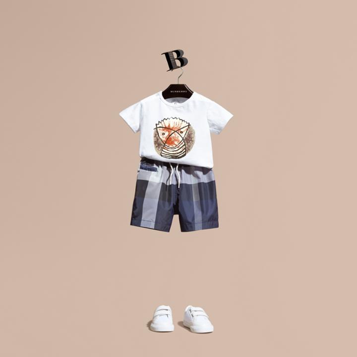 Burberry Burberry Check Technical Swim Shorts, Size: 12m, Blue