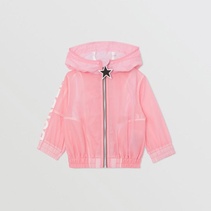 Burberry Burberry Childrens Star Detail Logo Print Lightweight Hooded Jacket, Size: 2y, Pink