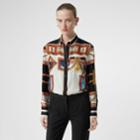 Burberry Burberry Button-down Collar Collage Scarf Print Silk Shirt, Size: 00, Black