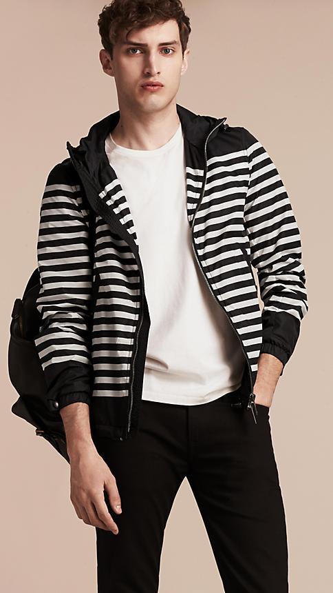 Burberry Striped Hooded Jacket