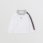 Burberry Burberry Childrens Long-sleeve Logo Print Cotton Polo Shirt, Size: 2y, White