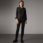 Burberry Burberry Ribbon Detail Tie-waist Wool Trousers, Size: 02, Black