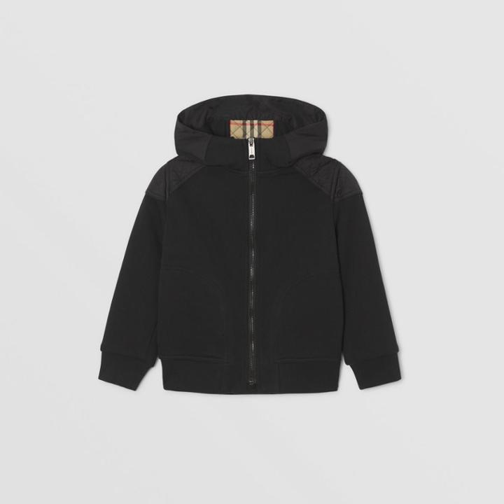 Burberry Burberry Childrens Monogram Quilted Panel Cotton Hooded Top, Size: 12y