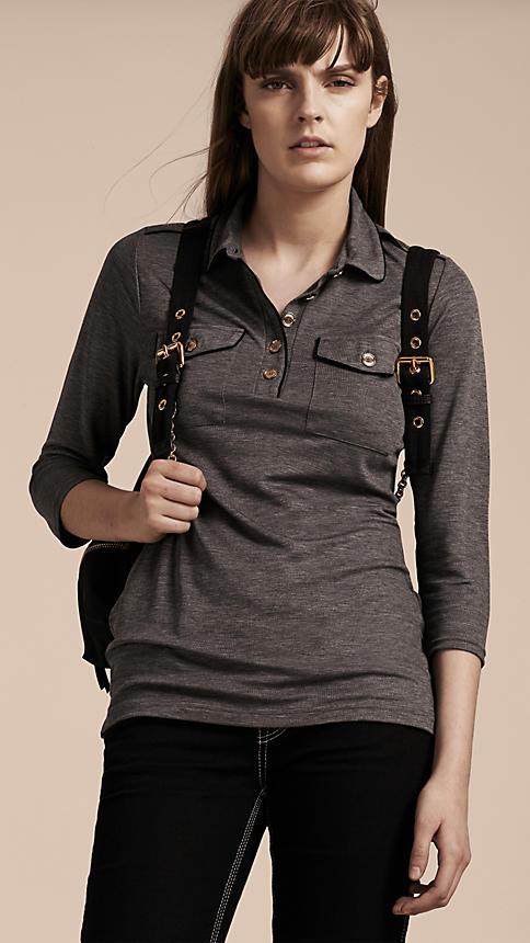 Burberry Fitted Polo Shirt With Regimental Piping
