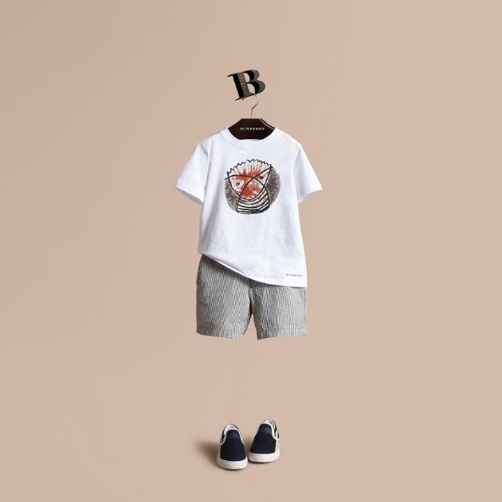Burberry Burberry Pallas Heads Print Cotton T-shirt, Size: 14y, White