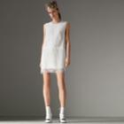 Burberry Burberry Silicone Lace Mini Dress, Size: 00, White