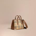 Burberry Leather Trim Horseferry Check Tote