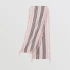 Burberry Burberry Childrens Fringed Icon Stripe Cashmere Scarf, Size: Os, White