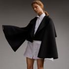 Burberry Burberry Bell-sleeve Double-faced Wool Cropped Jacket, Size: 00, Black