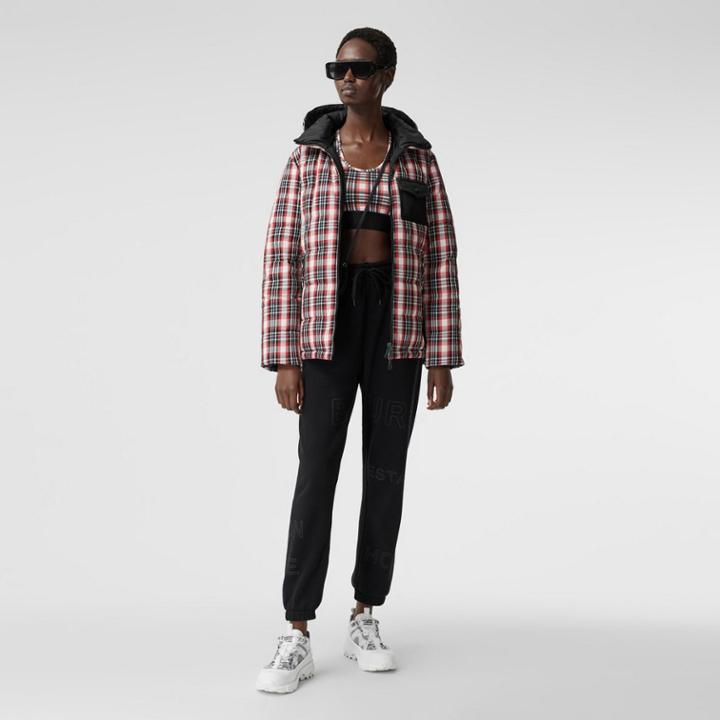 Burberry Burberry Reversible Tartan Nylon Puffer Jacket, Size: M, Red