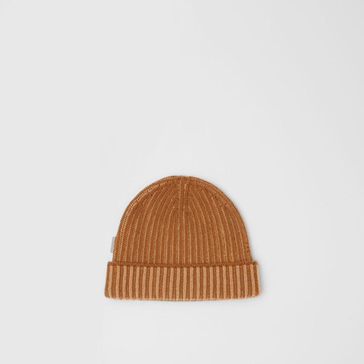 Burberry Burberry Rib Knit Cashmere Beanie, Beige