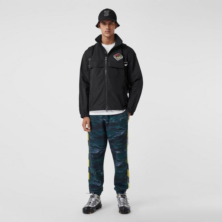 Burberry Burberry Logo Graphic Shape-memory Taffeta Jacket, Black