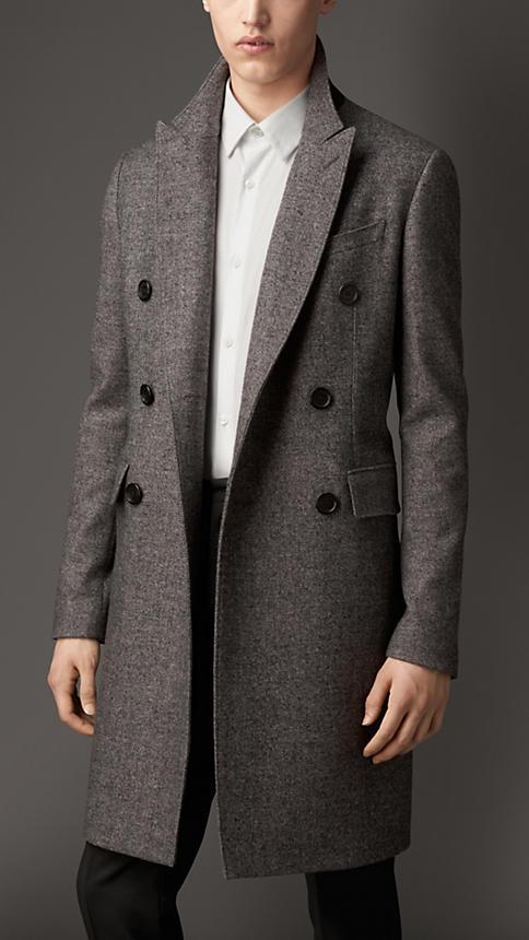 Burberry Sharkskin Wool Blend Topcoat