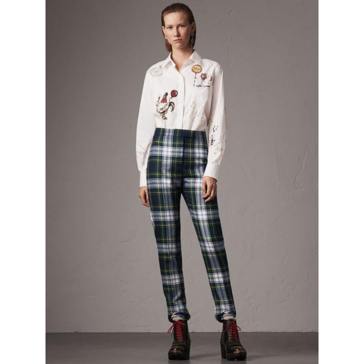 Burberry Burberry Sketch Print Cotton Shirt, Size: 10