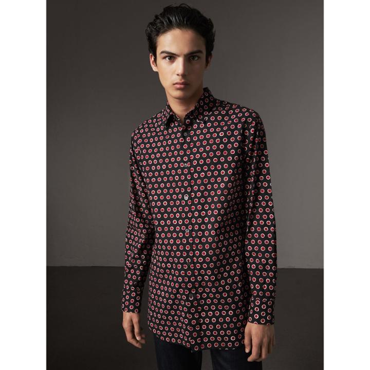 Burberry Burberry Spot Print Cotton Shirt, Size: Xxxl