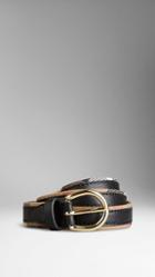 Burberry House Check And Bridle Leather Belt