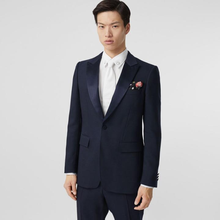 Burberry Burberry English Fit Wool Silk Blend Tailored Jacket, Size: 38r, Navy