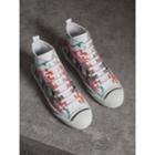 Burberry Burberry Doodle Print Cotton High-top Trainers, Size: 38.5