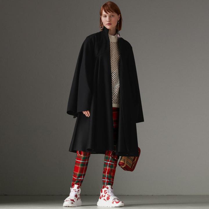 Burberry Burberry Tailored Doeskin Wool Cape, Size: 04, Black