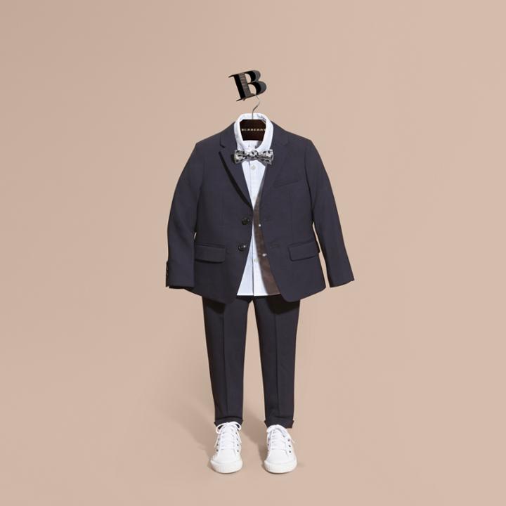 Burberry Burberry Single-breasted Wool Blazer, Size: 12y, Blue