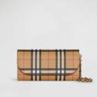 Burberry Burberry Vintage Check And Leather Wallet With Detachable Strap, Red