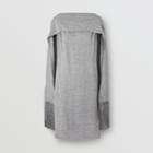 Burberry Burberry Merino Wool Sleeveless Dress With Fringed Capelet, Size: 02, Grey