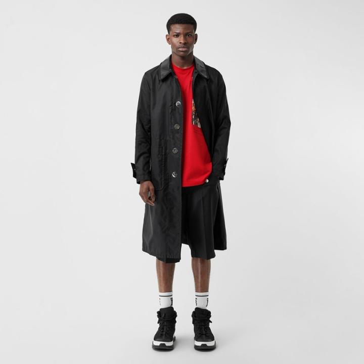 Burberry Burberry Pvc Collar Nylon Car Coat, Size: 34, Black