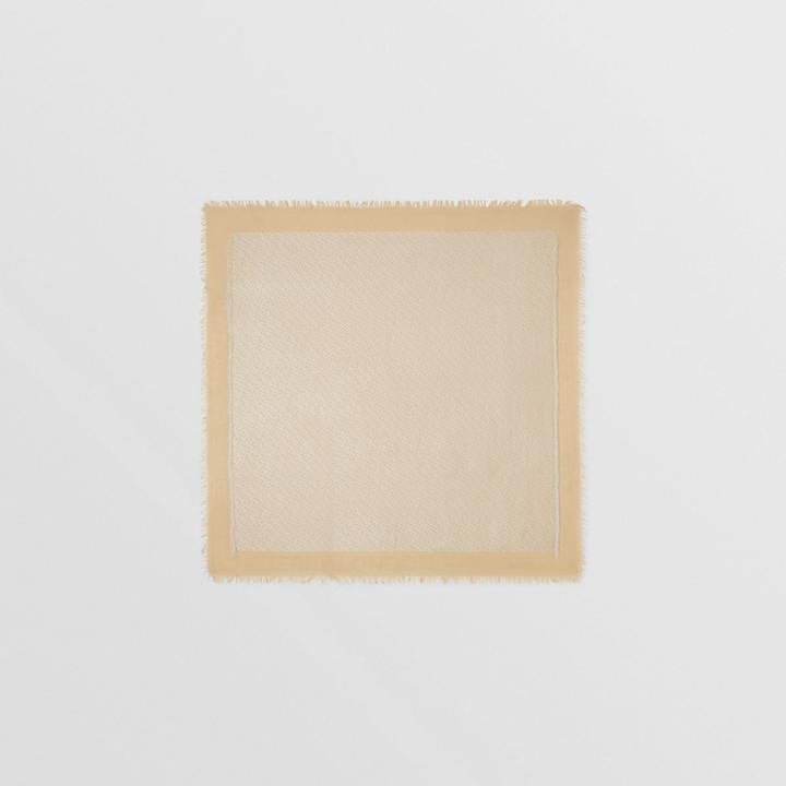 Burberry Burberry Metallic Monogram Silk Blend Large Square Scarf, Yellow