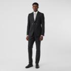 Burberry Burberry Classic Fit Pinstriped Wool Tailored Trousers, Size: 42, Black