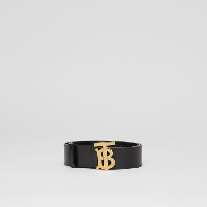 Burberry Burberry Monogram Motif Leather Belt, Size: 95, Black