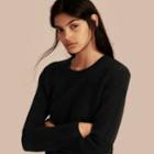 Burberry Burberry Check-knit Wool Cashmere Sweater, Black