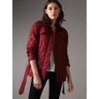 Burberry Burberry Quilted Trench Jacket With Detachable Hood, Size: S, Red