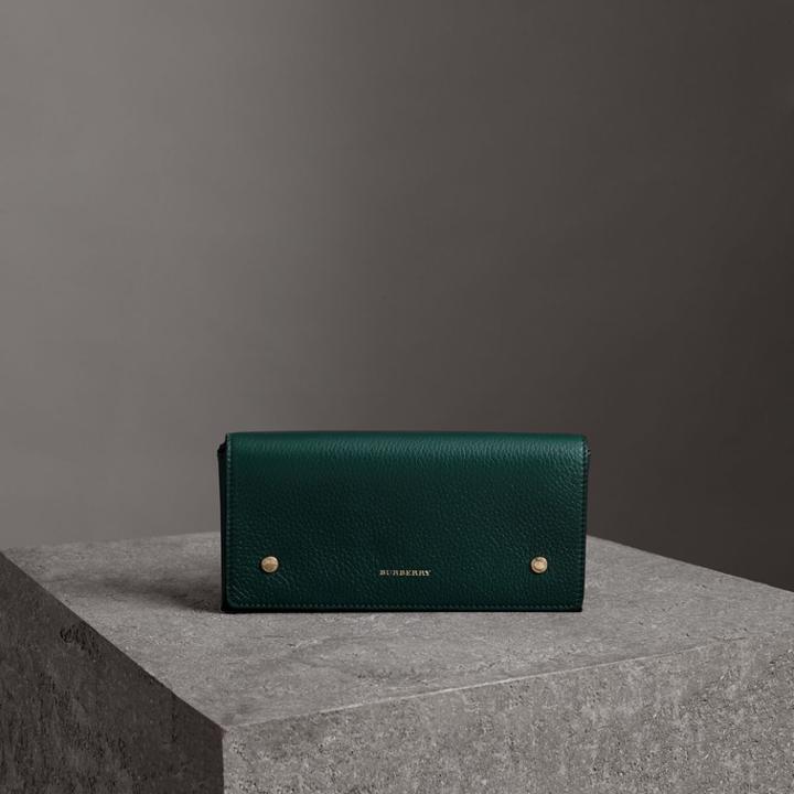 Burberry Burberry Two-tone Leather Continental Wallet, Green