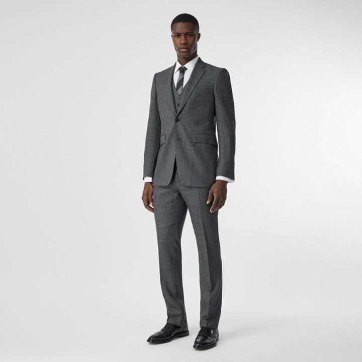 Burberry Burberry Classic Fit Melange Wool Three-piece Suit, Size: 54r, Grey