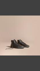 Burberry Shearling Lined Leather High-top Trainers