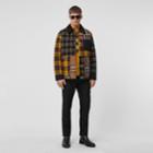 Burberry Burberry Corduroy Collar Patchwork Check Cotton Overshirt, Size: M, Brown