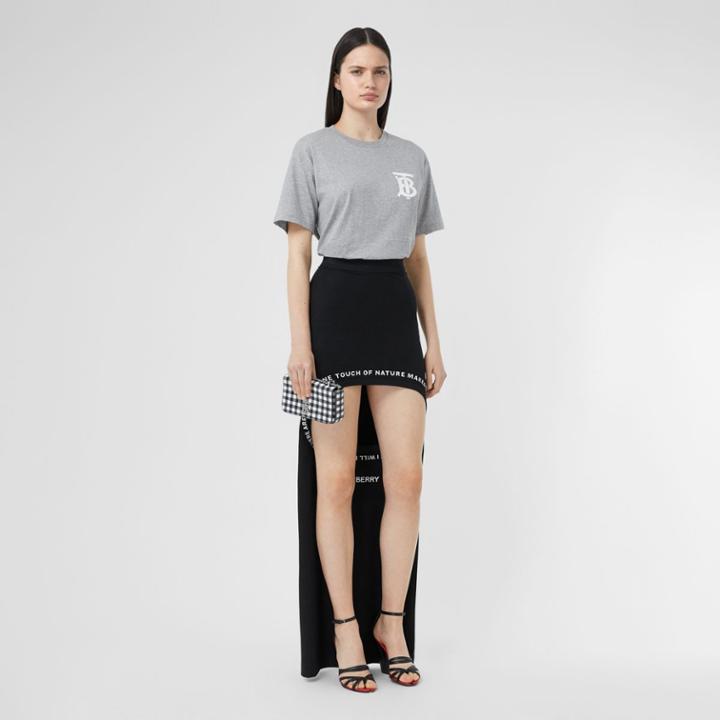 Burberry Burberry Monogram Motif Cotton Oversized T-shirt, Size: Xxs, Grey