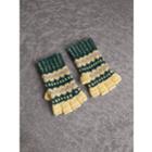 Burberry Burberry Fair Isle Wool-cashmere Blend Fingerless Gloves, Green