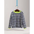 Burberry Burberry Dot Print Striped Cotton Cashmere Sweater, Size: 8y, Blue