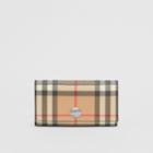 Burberry Burberry Small Vintage Check E-canvas Folding Wallet, Black