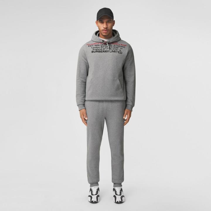 Burberry Burberry Location Print Cotton Hoodie, Size: S