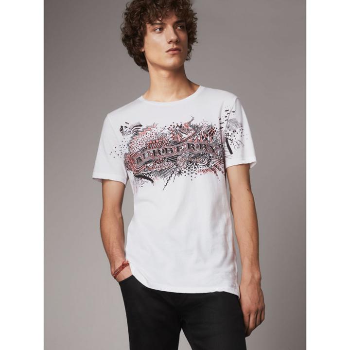 Burberry Burberry Doodle Print Cotton T-shirt
