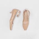 Burberry Burberry Patent Leather Peep-toe Kitten-heel Pumps, Size: 37.5, Beige