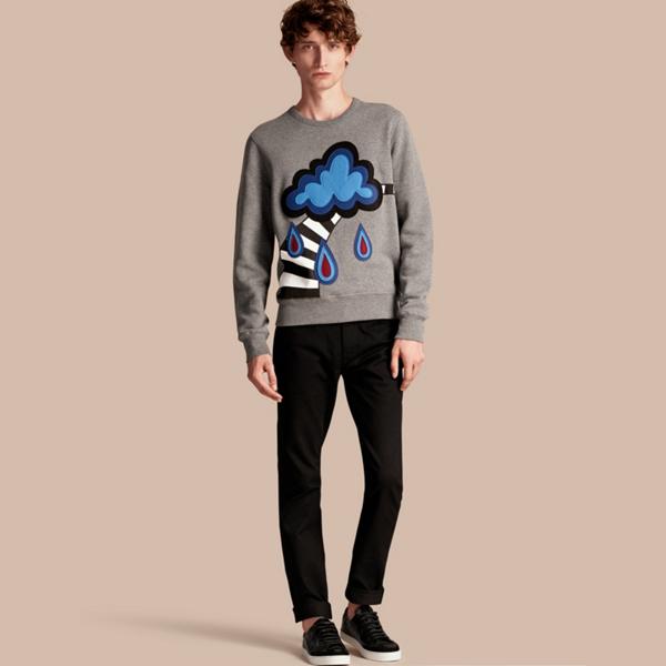 Burberry Weather Appliqu Detail Cotton Jersey Sweatshirt