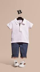 Burberry Burberry Cotton Piqu Polo Shirt, Size: 9m, White
