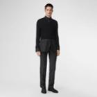 Burberry Burberry Classic Fit Pinstriped Wool Tailored Trousers, Size: 34, Black