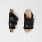 Burberry Burberry Leather And Faux Fur Sandals, Size: 41
