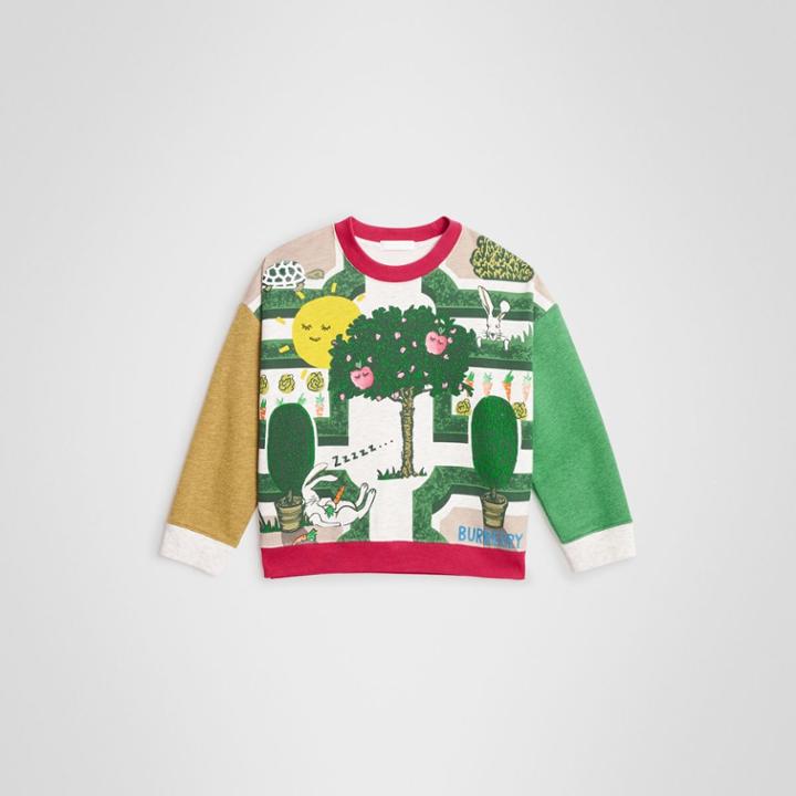 Burberry Burberry Childrens Hedge Maze Print Cotton Sweatshirt, Size: 6y, Multicolour